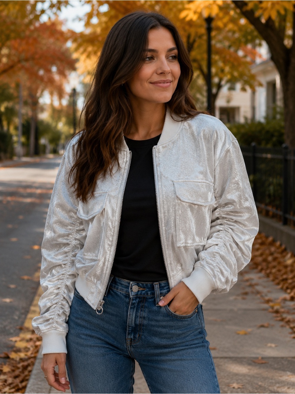 Robert Rodriguez Metallic Bomber Jacket